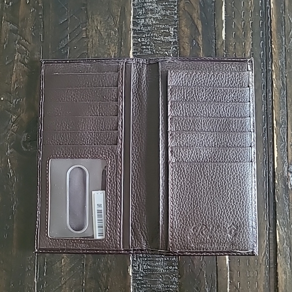 NEW Rafter C Tooled Hair On Hide Leather Western Wallet - Picture 4 of 5